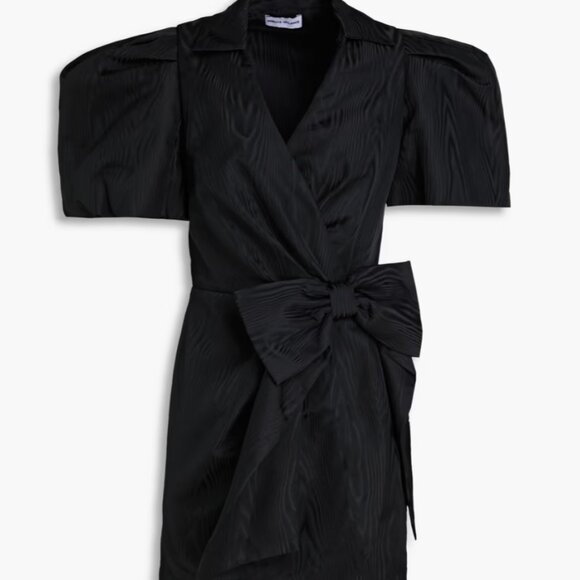 NWT REBECCA VALLANCE Malone bow-embellished mini wrap dress size UK8 XS - Picture 2 of 9